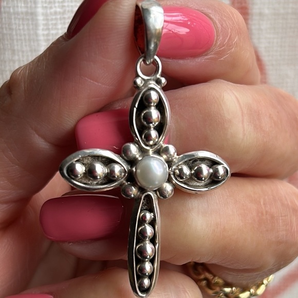 Silpada Jewelry - Silpada Sterling Silver Cross Pearl Pendant